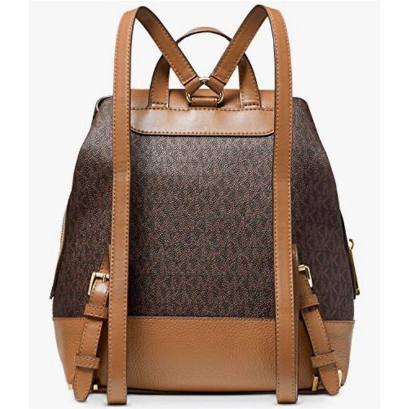 Michael Kors Raven Medium Backpack brown pebbled leather gold hardware - Picture 4 of 16